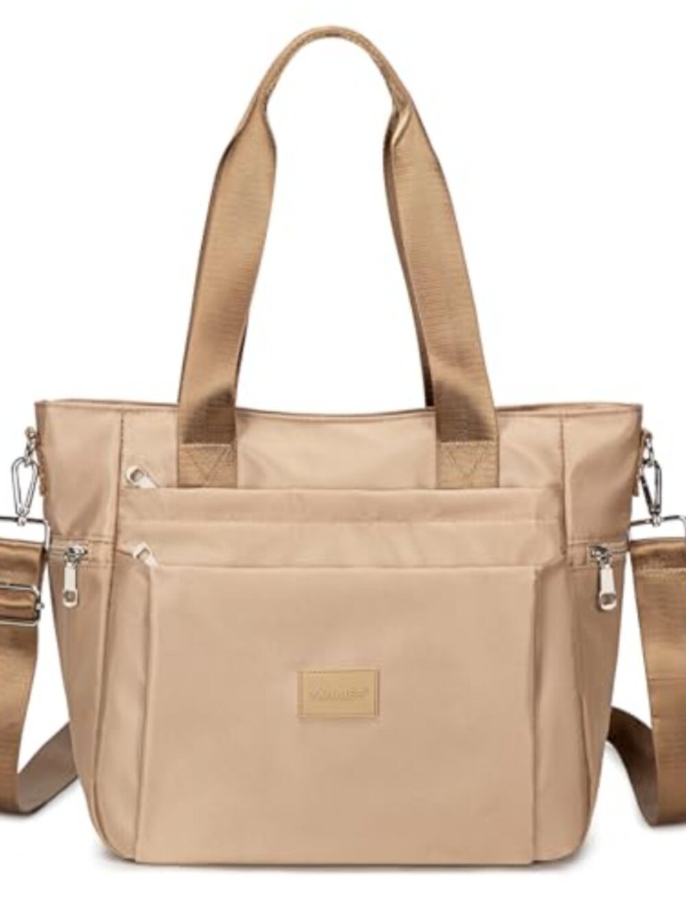 Water Resistant Nylon Crossbody Tote Bag Multi Pocket Shoulder Handbag
